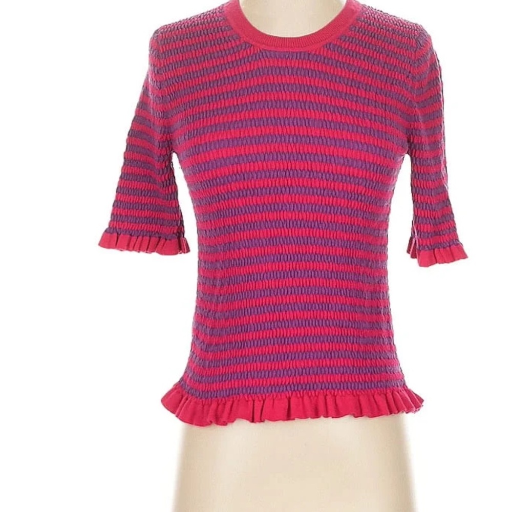 Me+EM Pink and Purple Striped Women's Top Sz XS